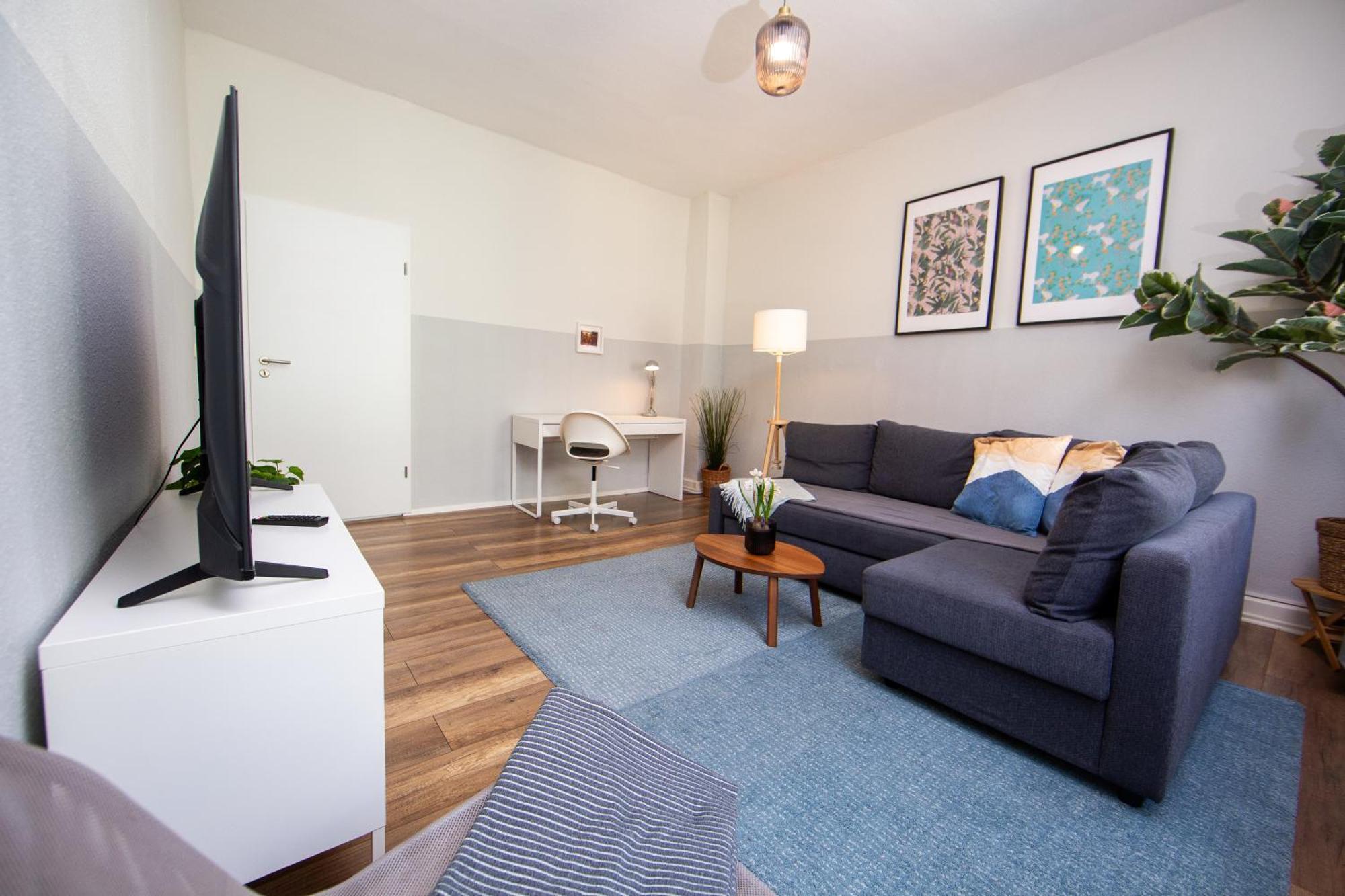 Grossraum-Apartments Mit 2Sz, Wz, Kueche, Smart-Tv, Parken, Etc Erfurt Ruang foto